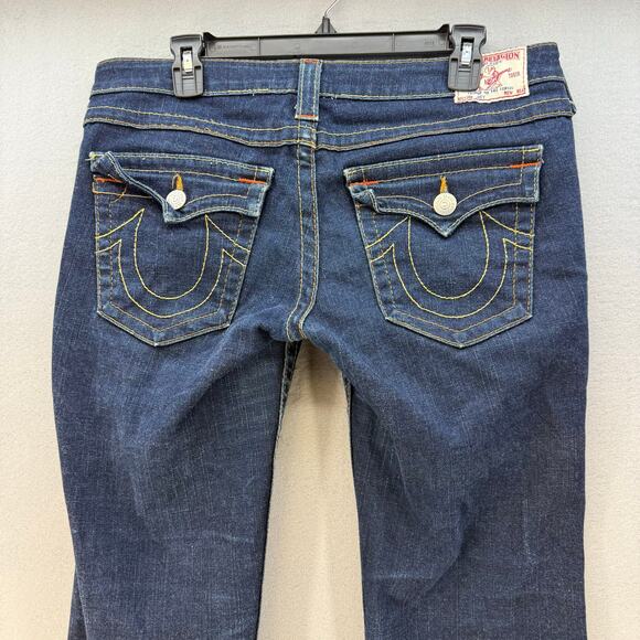 True Religion Jeans Womens 32 (14) Dark Blue Joey Flare Bell Bottom Hippie Jeans - Picture 5 of 14
